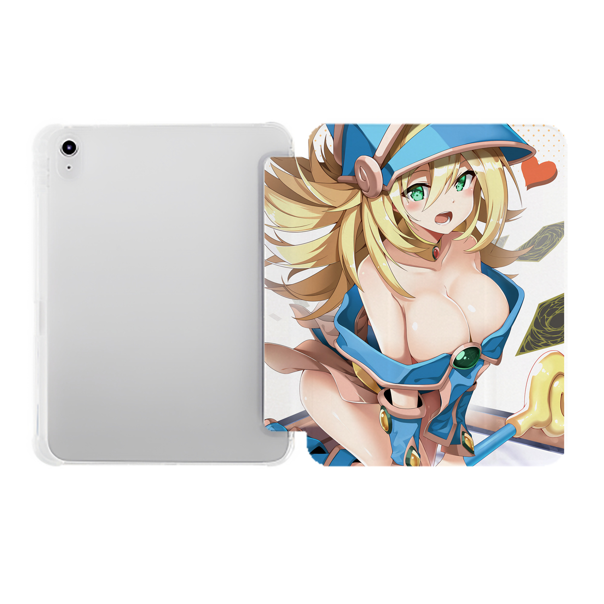 （画像用） 遊☆戯☆王 Yu-Gi-Oh! IPad ケース ペン収納付き 三つ折りスタンド PUレザー×シリコン 対応機種9.5/10.5/10.9インチ